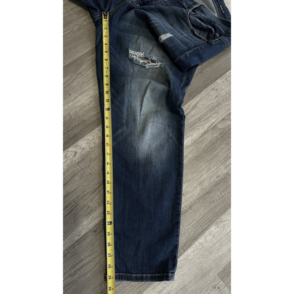 Judy Blue Boyfriend Fit Jeans Womens 10W Dark Wash Distressed Stretch Denim - Picture 10 of 13